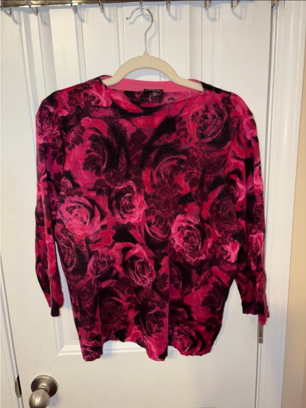 Women's Talbots Pink Floral Crewneck Sweater 2XL
